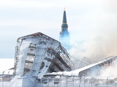 Copenhagen&#39;s Old Stock Exchange was undergoing renovations when the building caught fire on April 16, 2024.