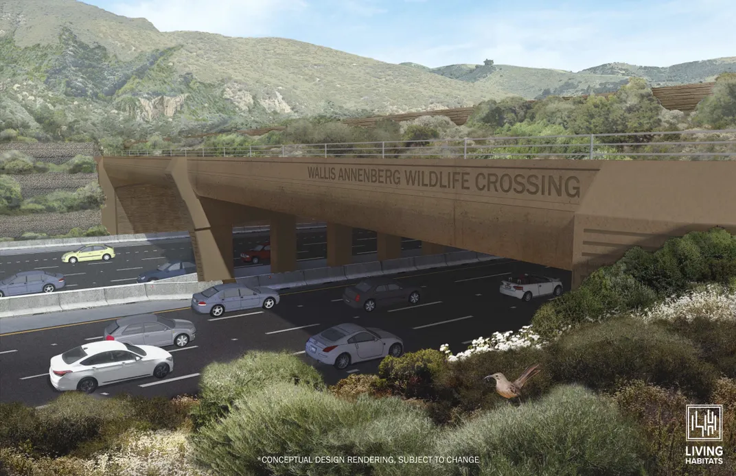 Rendering of bridge over traffic